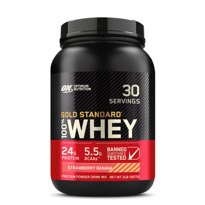 Optimum Nutrition Gold Standard 100% Whey Protein Powder Strawberry Banana 2 Pound (Packaging May Vary) - My Store