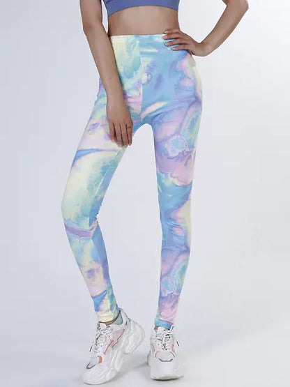 Summer Flower Print Gym Leggings – Stretchy Floral Workout Pants - My Store