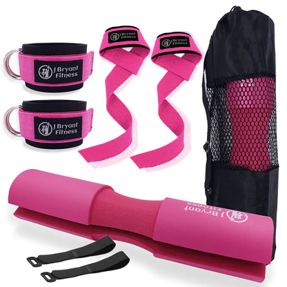Barbell Pad Set with Ankle Strap -Hip Thrusts & Squat Support Kit - My Store