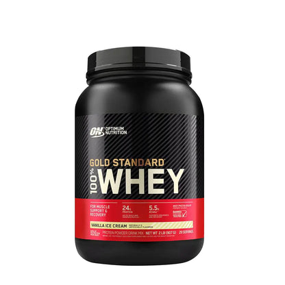 Optimum Nutrition Gold Standard 100% Whey Protein Powder from Whey Isolates Vanilla Ice Cream - 2 Pound - My Store