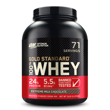 Optimum Nutrition Gold Standard 100% Whey Protein Powder Extreme Milk Chocolate 5 Pound (Packaging May Vary) - My Store