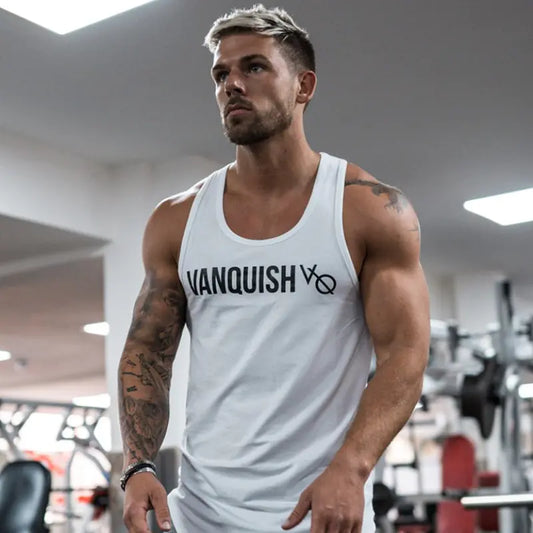 Men's Cotton Sleeveless Training Singlet -Breathable Workout Top - My Store