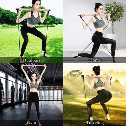 Portable Yoga Pilates Stick with Resistance Bands - My Store