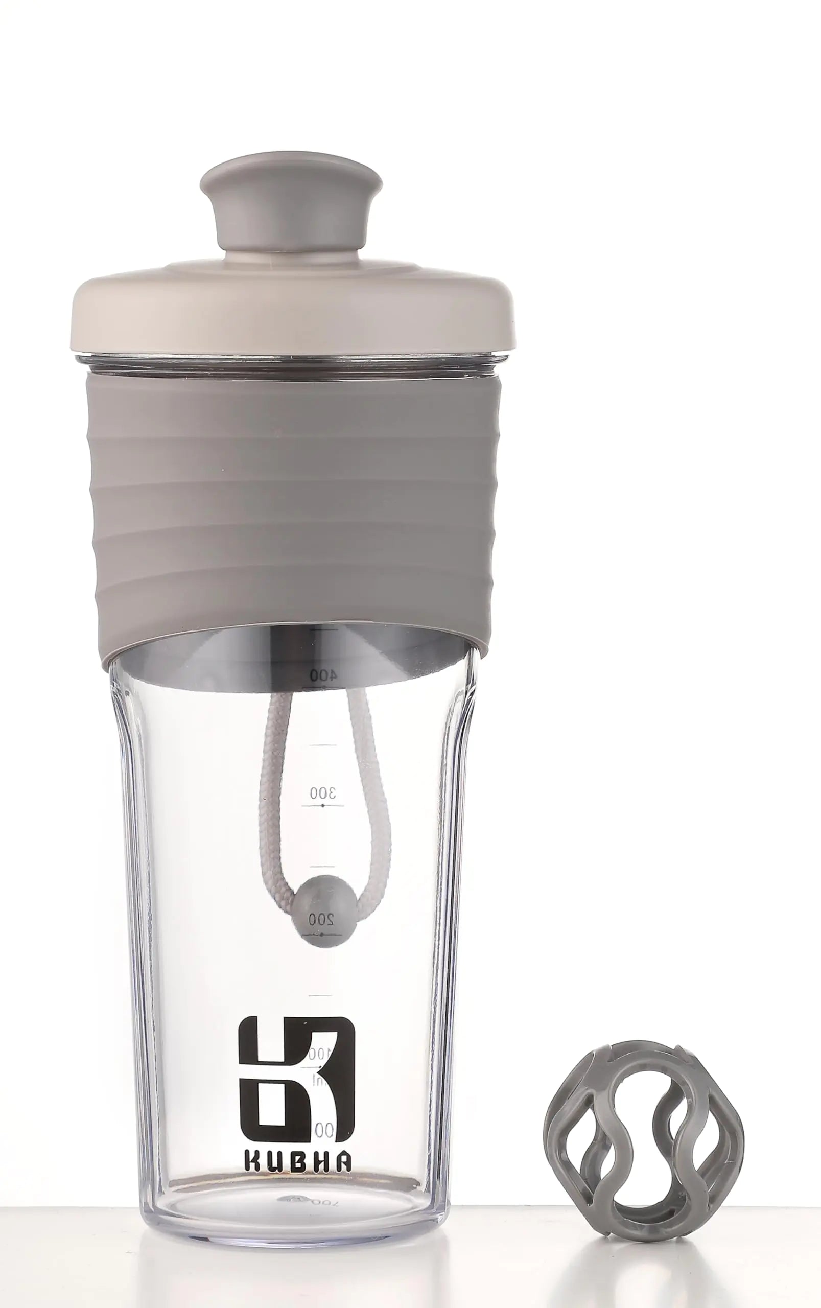 Gray Kuvings coffee cup with a lid on a white background