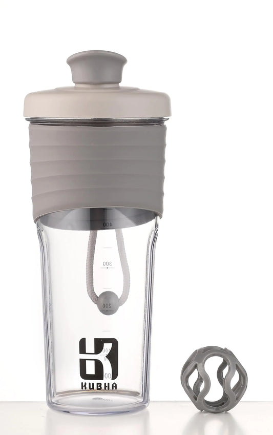 Gray Kuvings coffee cup with a lid on a white background
