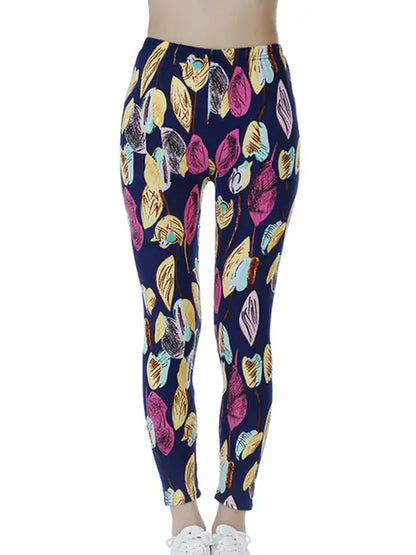 Summer Flower Print Gym Leggings – Stretchy Floral Workout Pants - My Store