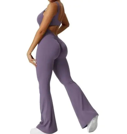 V-Back Scrunch Gym Set – Lifting Leggings & Supportive Crop Top - My Store