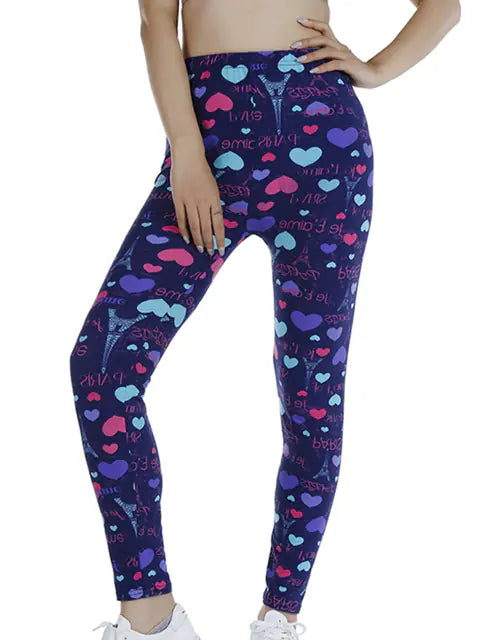 Summer Flower Print Gym Leggings – Stretchy Floral Workout Pants - My Store