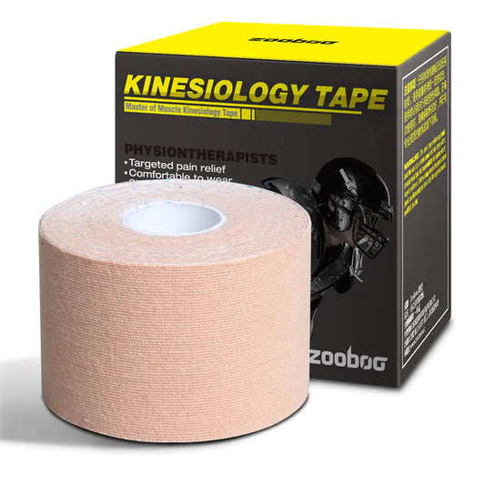 Roll of kinesiology tape with Zoobug packaging in the background