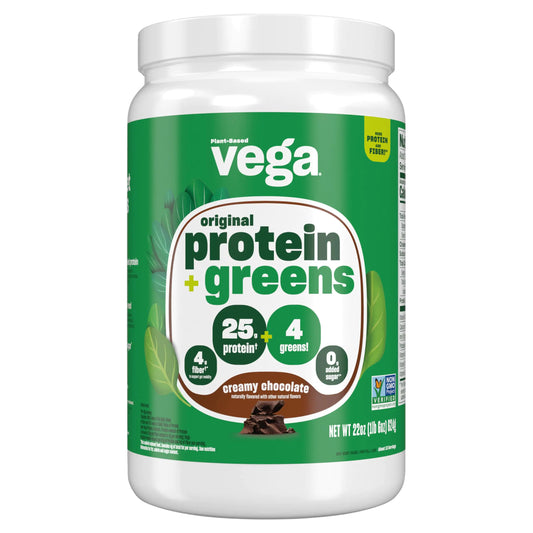 Vega Protein and Greens Protein Powder Chocolate - 20g Plant Based Protein Plus Veggies Vegan Non GMO Pea Protein for Women and Men 1.3 lbs - My Store