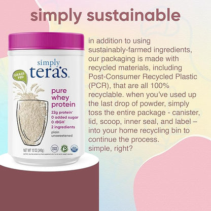 Tera’s Simply Pure Whey Protein Powder – Dark Chocolate | Grass-Fed, Non-GMO, Gluten-Free Protein - My Store
