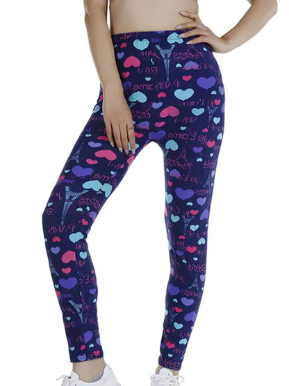 Summer Flower Print Gym Leggings – Stretchy Floral Workout Pants - My Store