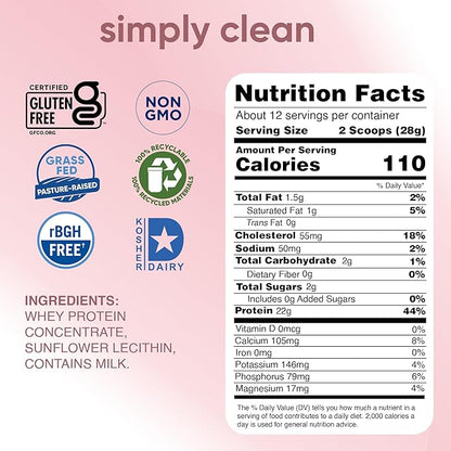 Tera’s Simply Pure Whey Protein Powder – Dark Chocolate | Grass-Fed, Non-GMO, Gluten-Free Protein - My Store