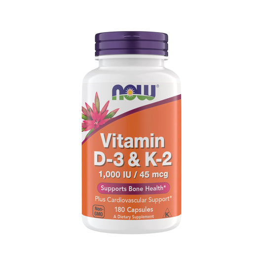 Vitamin D3 K2 1000 IU/45 mcg Cardiovascular Support Supports Bone Health 180 Vegetarian Capsules - Vegan Gluten Free Kosher Vitamin D3 and K2 Supplements (Pack of 1) - My Store